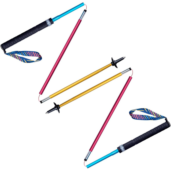 Aluminiumlegering Sammenklappelige Trekking Stave Ultralette Stødsikre 3 Node Vandrestave, Vandrestave med