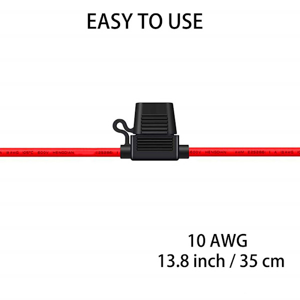 4 stk. 32V vandtæt sikringsholder 12AWG, In-Line ATO-sikringsstik med hætte, standardstik med