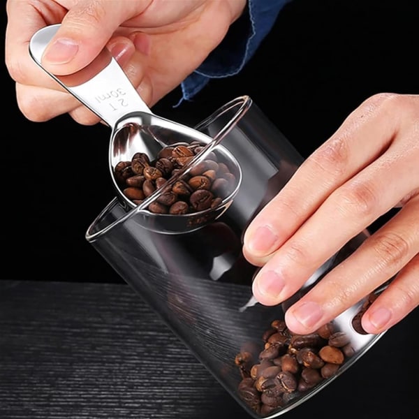 30 ml kaffetamper, kaffemätsked med korta handtag, mätskedar rostfritt kaffe