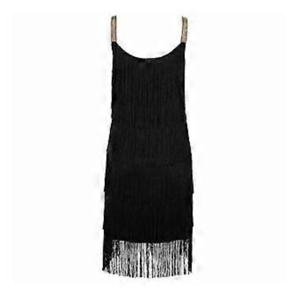 Cocktailklänning Huvudband Great Gatsby 1920-tal Frans Flapper Party Dekoration Mode (L Svart)