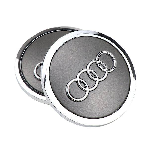 Grå matt 69mm Audi original navkapsel, set om 1, för alum