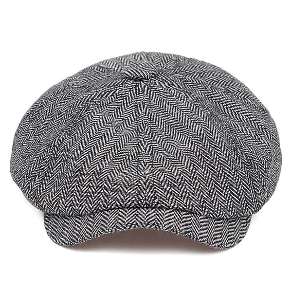 Lysegrå, flat hatt for gutter, tweed Gatsby hatt Ivy Irish hatt for menn