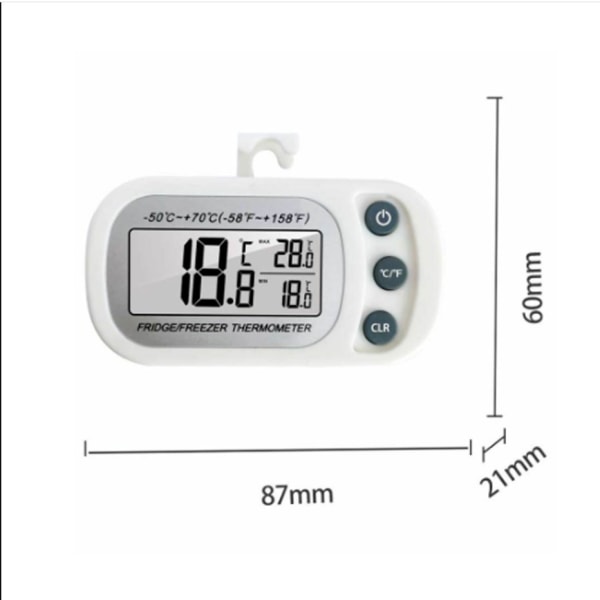 Digital kyl- och frys termometer, vattentät frys termometer med H