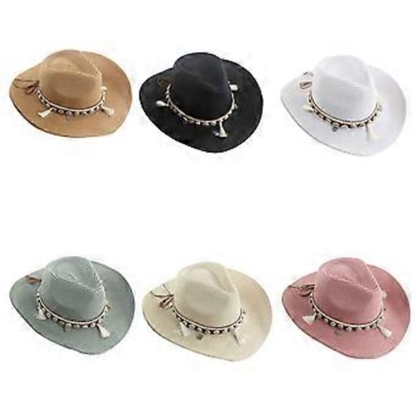 2023 Unisex Halm Fedora Panamahatt Sommar Sol Kort Brätte Keps (Aprikos)
