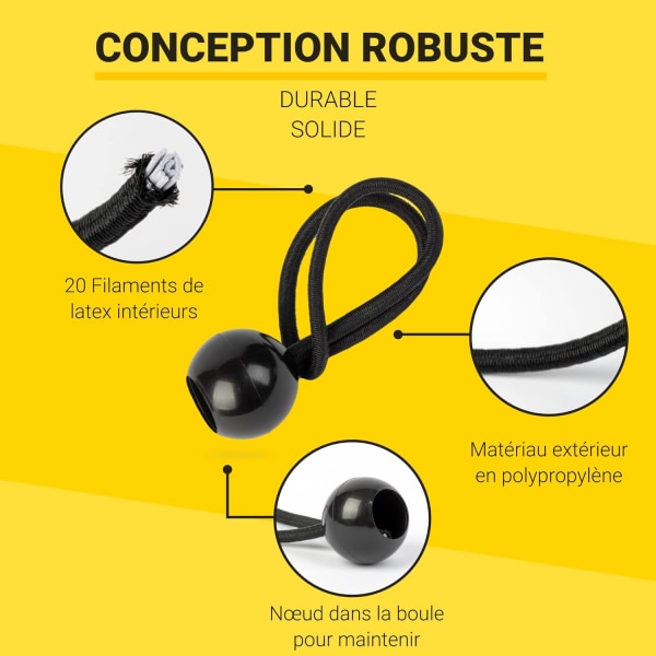 Bungee-reb med kugler - 25 x 20 cm pakke universelle bungee-reb med