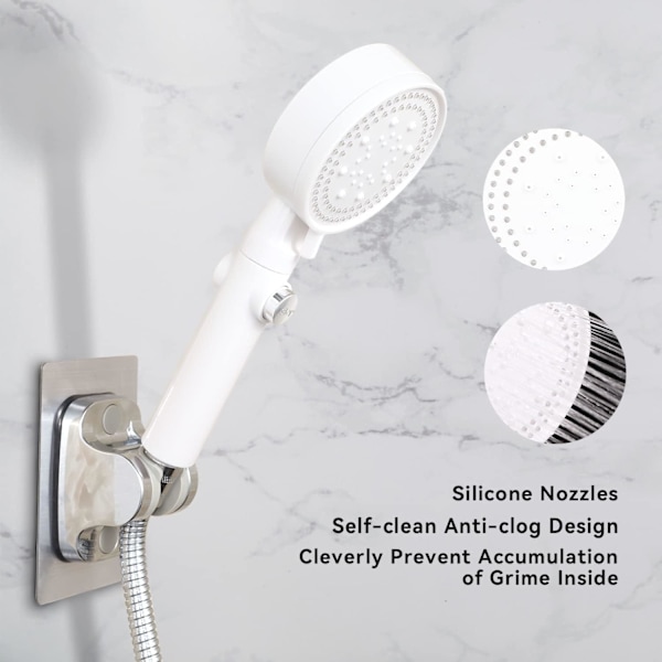 Vit duschhuvud Vattenbesparande duschhuvud, Anti Limescale S