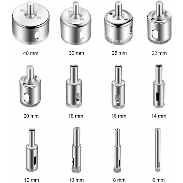 15 stk. Diamantbor Bits Bor Bits Hulsave Hulsave Diamant Dr