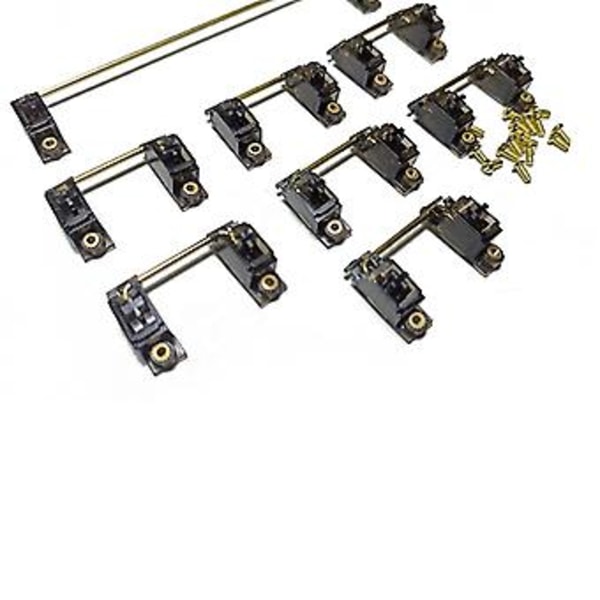 Tilpasset Mekanisk Tastatur MX V2 Stabilisator Transparent Gullbelagt PCBer Skrue (Svart)