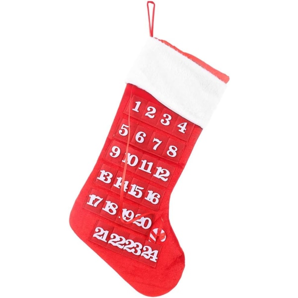 Christmas Countdown Calendar Christmas Socka Filt Tyg 3D Hangin