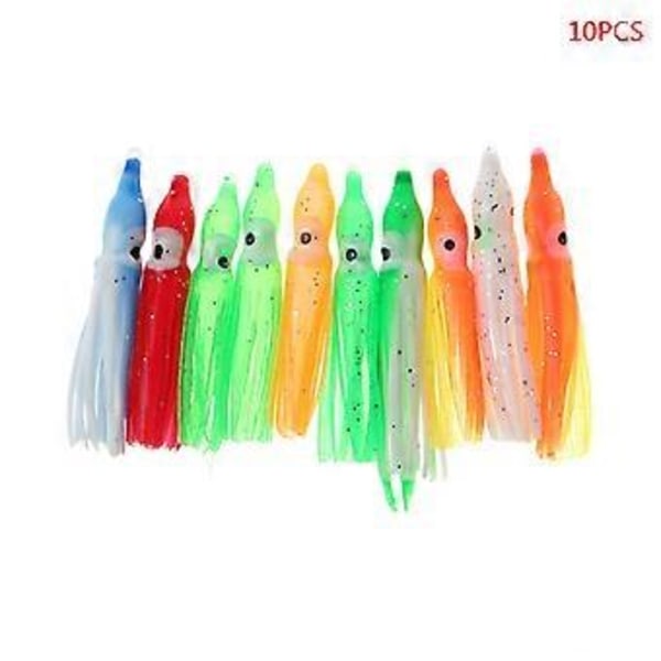 10 stk Plast Fiske Lures Blekksprut Skjørt Trolling Blekksprut Myk Lure Agnet (6CM )