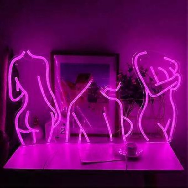 Lady Neon Lights LED Neonskilt for Veggdekor USB Batteridrevet LED-skilt for Stue Bar Fest Jul Bryllup
