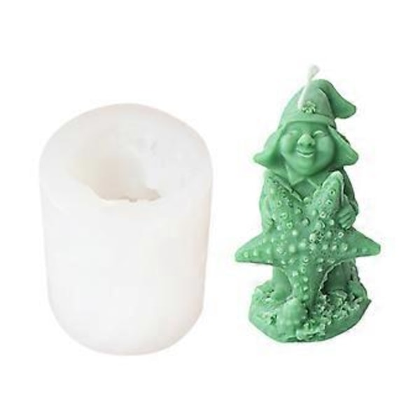 Gnome Resinforme Silikone Dværg Gnome Lysform 3D Dværg Påske Håndlavede Dværgforme til Fremstilling af Dekoration DIY (søstjerne bedstemor chri)
