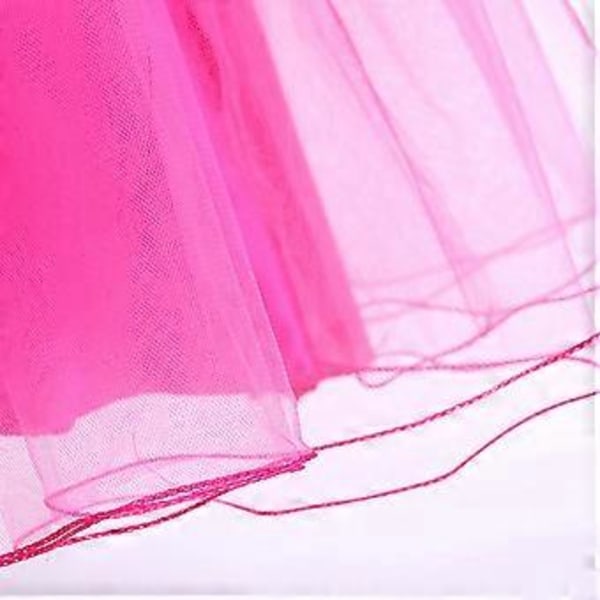 2023 Nyfödda flickors Pageant Spetsbroderade Klänningar Toddler Party Bowknot Tutu Klänning (160 Roseröd)