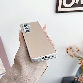 Metal Patent PU-etui til Samsung Galaxy Z Fold4 5G (Sort)