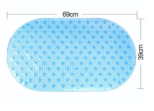 Design Gloss Non-Slip Bath Mat 39x69 Sininen