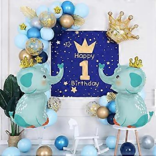 Stor Elefant Folieballong, 2 stk 39 tommer Formet Folie Mylar Ballong for Babyshower, Dyretemafest Bursdagsfest Dekorasjoner Forbruksvarer