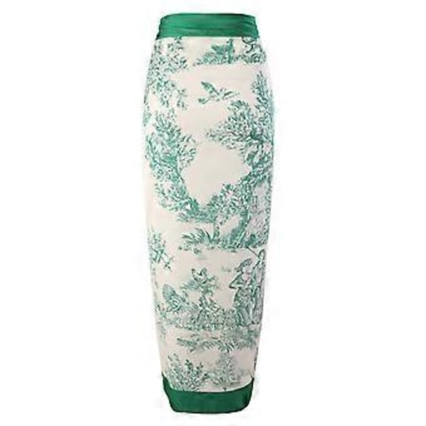 Dam Badkläder Tvådelad Baddräkt med Sarong Set (M Grön)