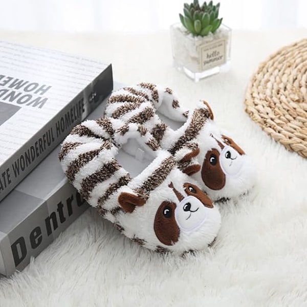 Mjuka och mysiga plyschtofflor för babyflicka, tecknade varma vinterskor för inomhus (innersula 15,5 cm)