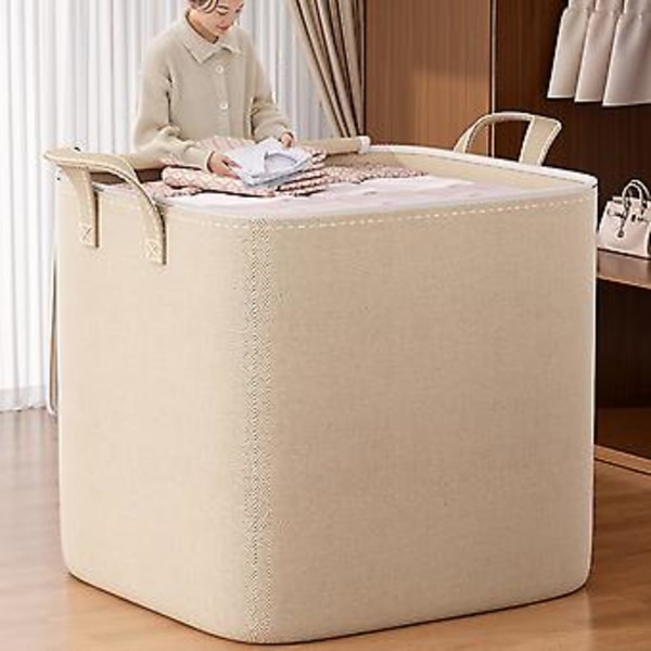 Kausivaatteiden säilytyspussi Kotitalouden peittojen säilytyslaatikko Kotisäilytykseen (140 Beige)