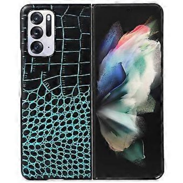 Til Oppo Find N Krokodille Tekstur Foldbar Telefonetui Ægte Koeskindslæder Belagt PC+TPU Cover (Style D)