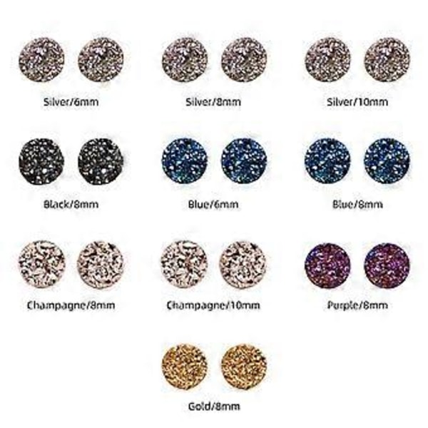 Terapi Örhängen Magnetterapi Germanium Örhängen Lymfdränage Örhängen, 50% Rabatt (8mm Svart)