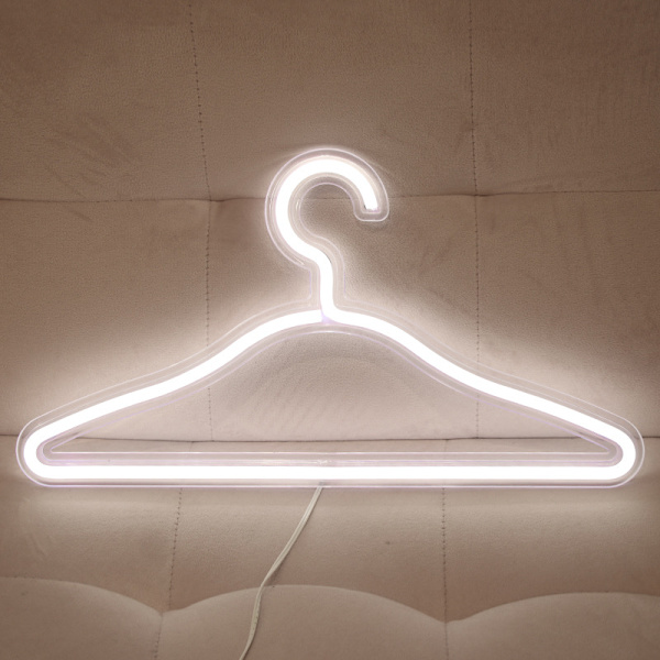 1 st neonljus, LED-klädhängare neonljusskylt USB-ström