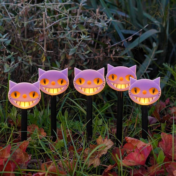 Halloween Solar Havelamper (Lilla Kat) – Perfekt til fester, hjemsøgte huse og haveudstillinger