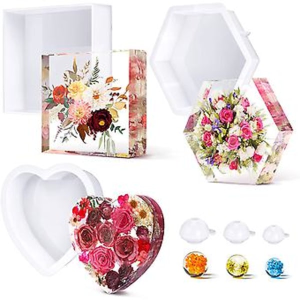 Heksagonal Geometrisk Kugle Silikoneform til Bevaring af Blomster DIY Boligindretning