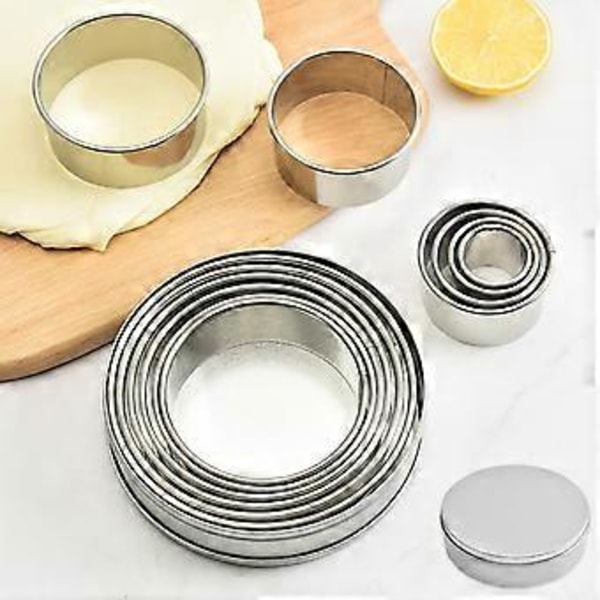 1 Sett Sirkel Kakeutstikker Matvaregodkjent Polert Overflate Rustsikker Korrosjonsbestandig Non-stick Rustfritt Stål Sirkel Kjeks Kakeutstikker Deigkutter