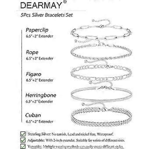 14K Ægte Guldbelagt Smykkesæt til Kvinder Trendy Tynd Elegant Stabelbar Cuban Link Paperclip Kæde Armbånd Pakke Modetilbehør Gaver