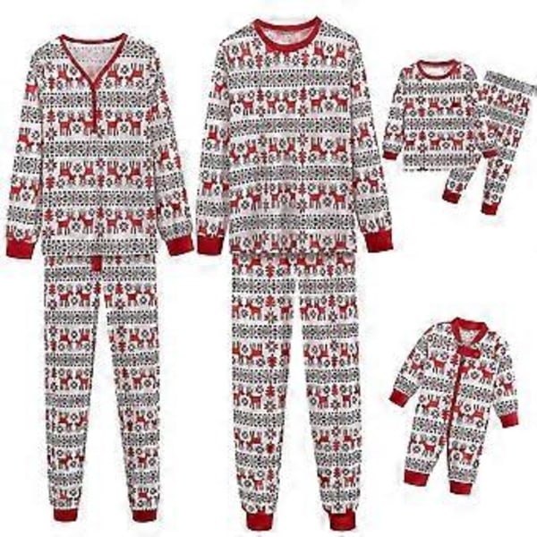 Julepyjamas til Familie Matchende Pyjamas Sæt Festlig Voksen Børn Natøj (3M Baby)