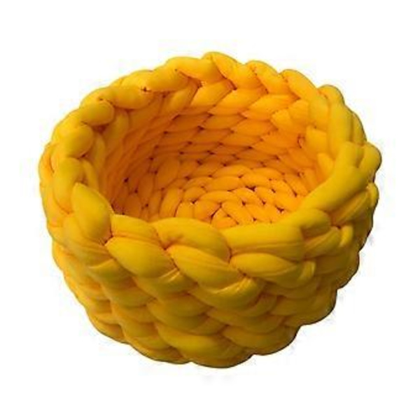 Hundeseng Komfortabel Rund Kæle Dyreseng Selvopvarmende Håndlavet Katteseng Blød Seng til Små Hunde Forskellige Farver Gul 50cm (50cm Gul)