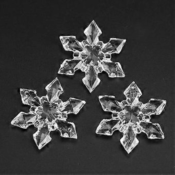 10 stk. Klare Akryl Jule Snøfnugg Ornamenter Festival Party Jul DIY Tredekor (3,6 cm)