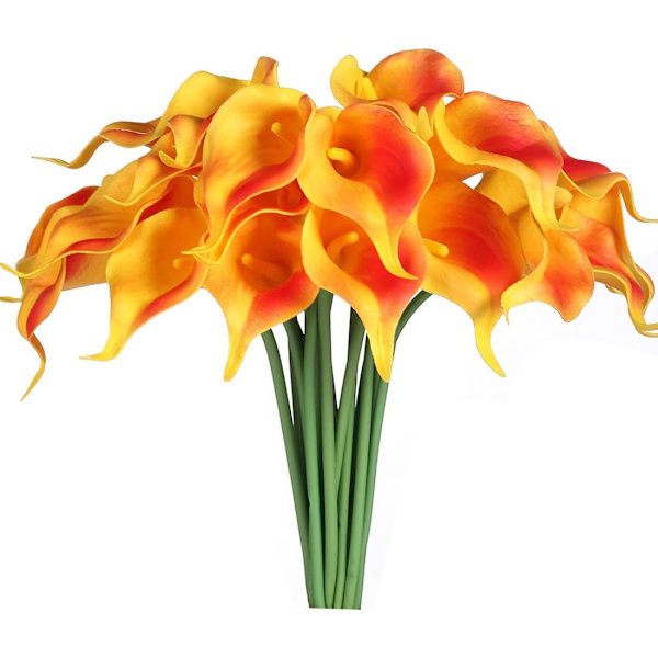 20 stk. Kunstige Calla Lily Falske Hvide Blomster Bryllupsbuket