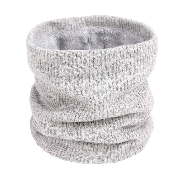 Halsvärmare för män och kvinnor, vintervarm stickad halsduk i fleece