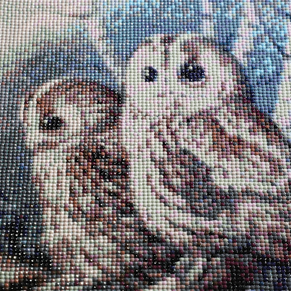 30 x 40 cm, To ugler Diamantmaleri Broderi Diamantmalt