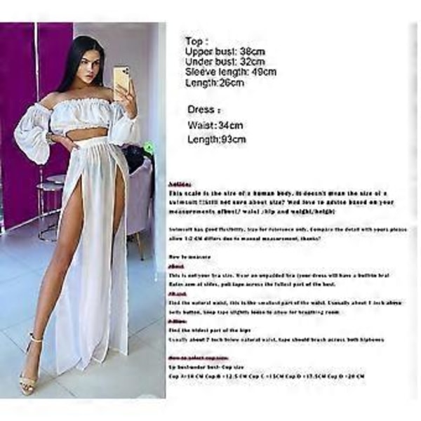Dame Mesh Gennemsigtig Langærmet Kort Top Bikini Bluse Sæt Delt Badedragt Todelt (multi valgfri) (Grøn)
