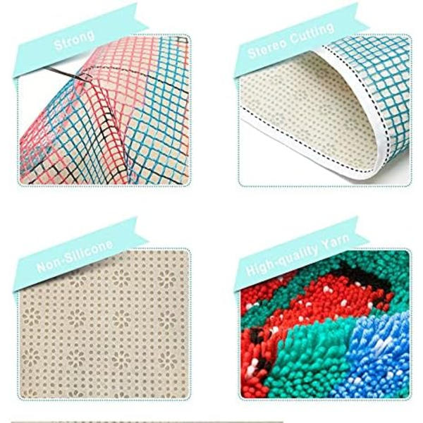 Latch Hook Kit - 62 x 40cm - Stövlettillverkningssats, Matttillverkningssats för nybörjare, vuxna och barn - Stövla a