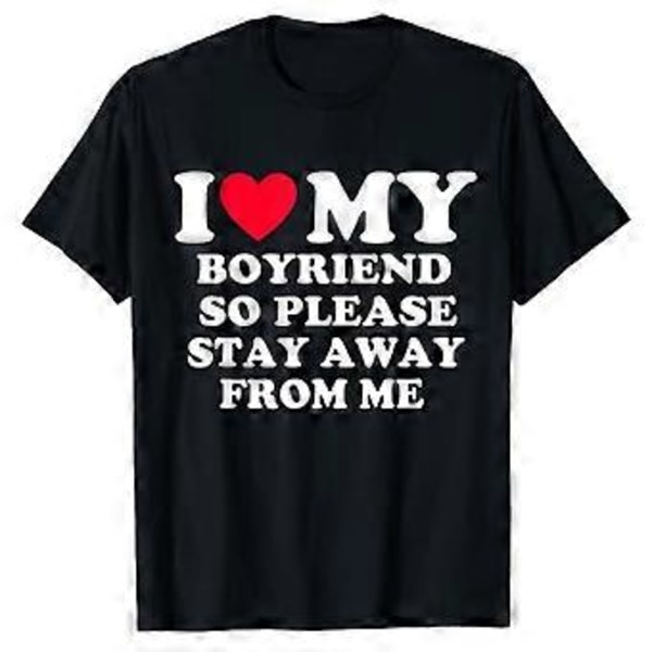 T-shirt \"Jag älskar min pojkvän/flickvän\" Par T-shirt (M)