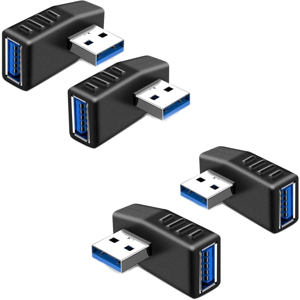 USB 3.0-adaptrar[2-delar],90 graders rätvinkel hane till hona USB 3.0 Ada
