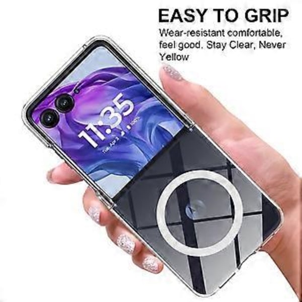 Klar TPU+Akryl Magnetiskt Telefonfodral för Motorola Razr 50 Ultra 5G Kompatibelt med MagSafe