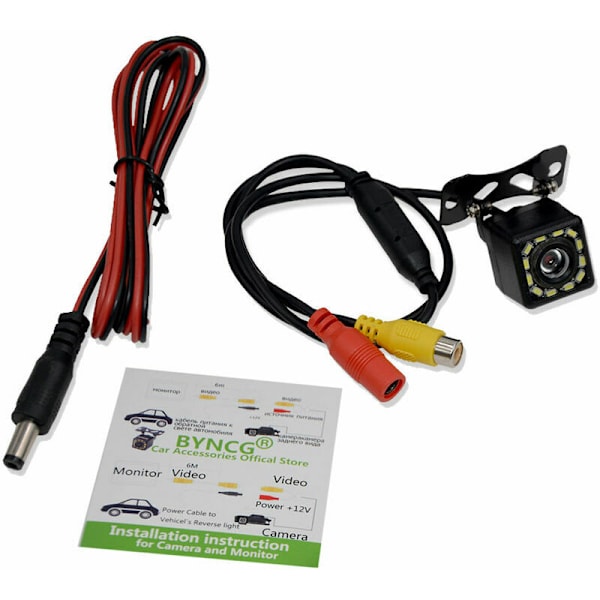 Universal 12 LED Bil Bakkamera Backup Kamera Nattesyn