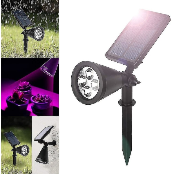 Plug-plast solcellelampe for planter - LED plantevekstlys + 4 LED-planter