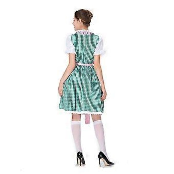 Naisten Oktoberfest-asu Saksalainen Dirndl-mekko Baijerilainen Karnevaalijuhla-asu (S Vihreä)