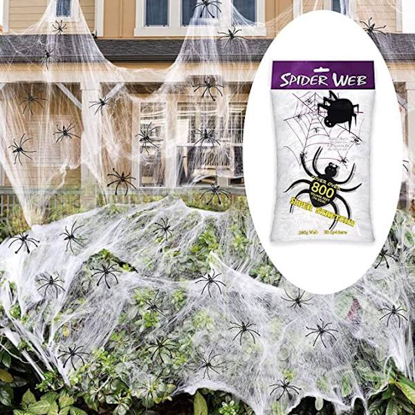 Halloween Stretch Spindelnät Inomhus & Utomhus Spöklikt Spindelnät