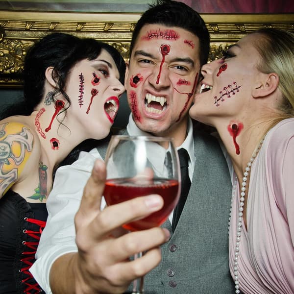 Halloween-tatueringar, läskig zombie-smink, realistiska blod- och ärrdesigner - Stil 24