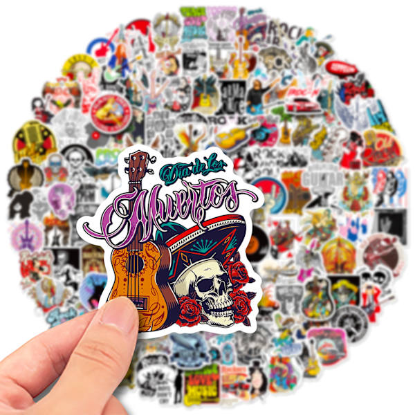 200 stk. Rockmusik Stickers