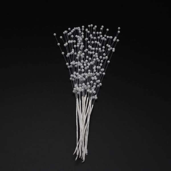 100st 4MM pärlsnöre Mini White Pearls Sticks Spray Handgjord