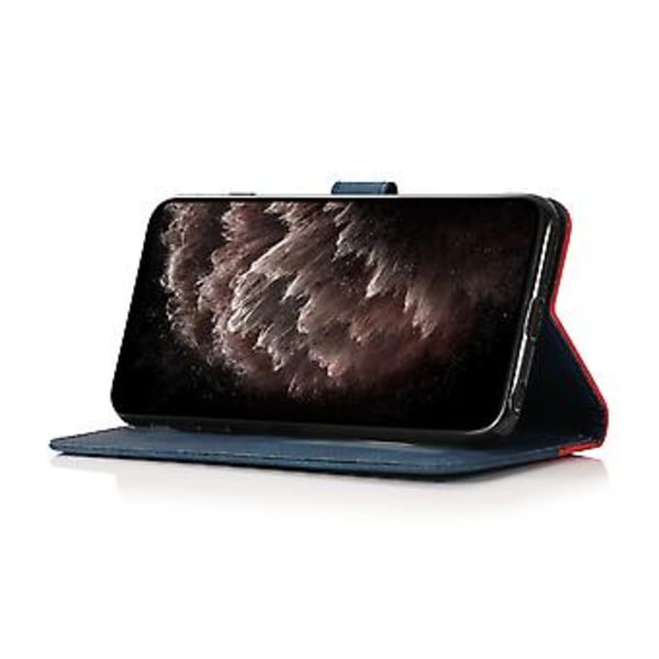 Kaksiväriinen nahkakotelo iPhone 15 Plus:lle (Punainen)
