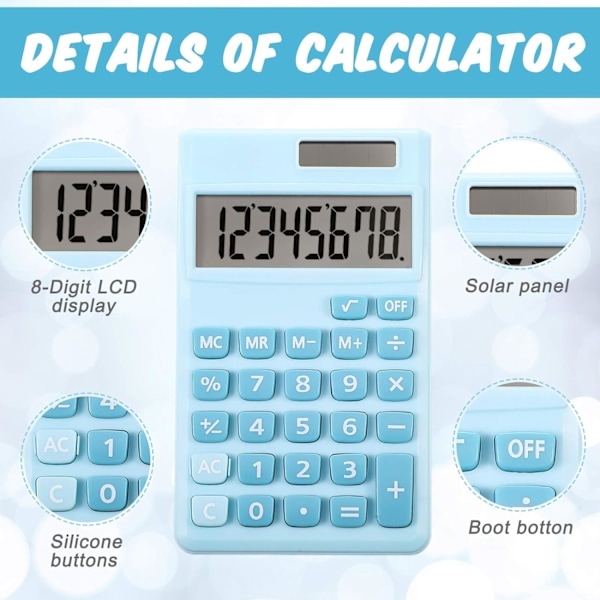 2 stk. Basic Standard Lommeregnere Mini Digital Desktop Lommeregnere